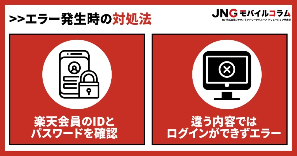 楽天会員のIDとパスワードを確認する｜誤った情報ではログインができずエラーになる