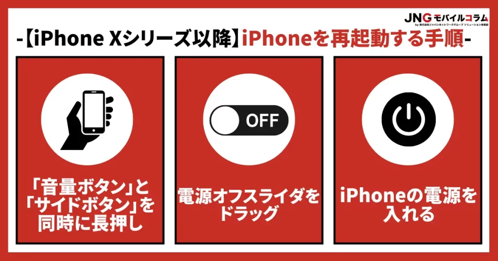 【iPhone Xシリーズ以降】iPhoneを再起動する手順
