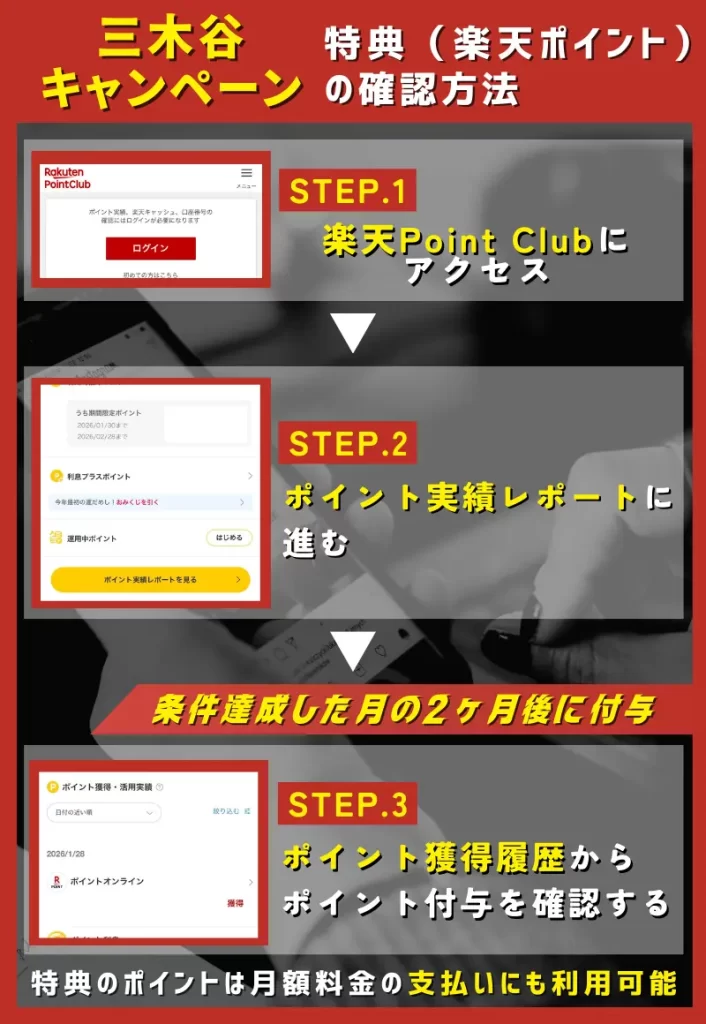 三木谷キャンペーンでもらえる楽天ポイントの確認方法!電話とWebの2種類
